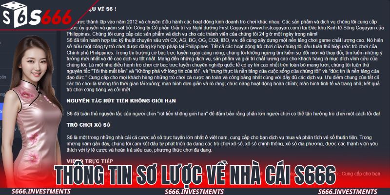 Tóm lược thông tin cơ bản về nhà cái S666